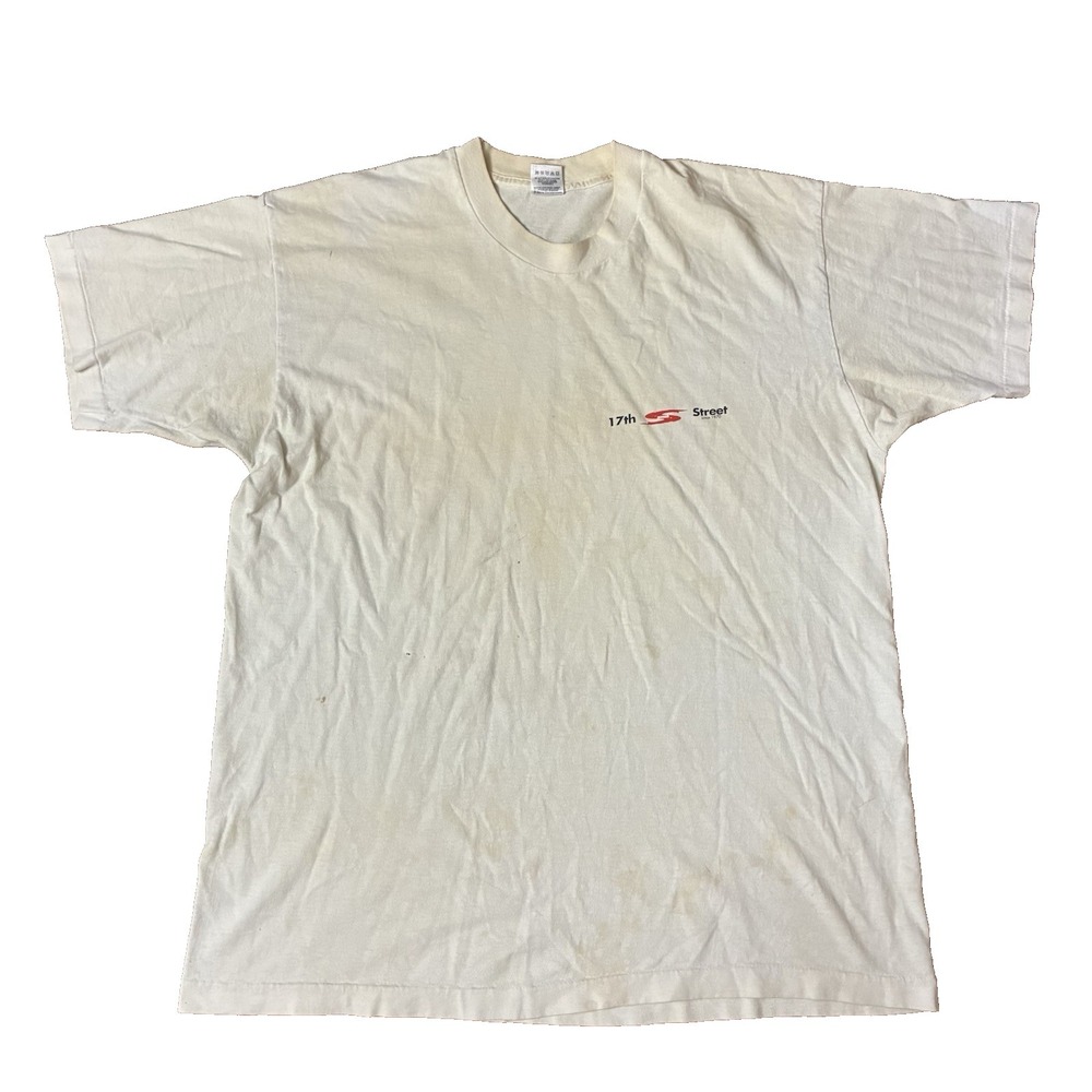 VTG 90s 17th Street Surf Shop Single Stitch Mens T Shirt XL Distressed Dog GRAIL - Picture 2 of 9
